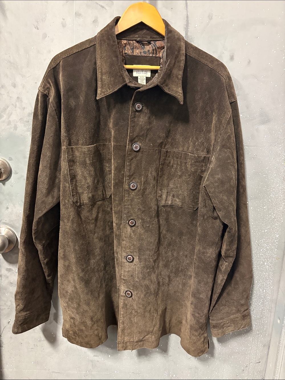 Vintage Men's Brown Suede Lightweight Y2K Jacket Indie Sleaze